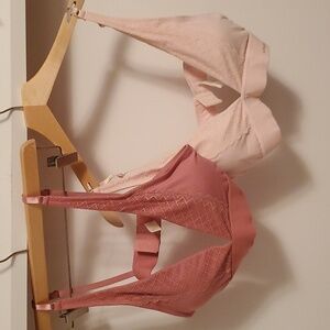 Bundle of 2 pink Adrienne Vittadini bralettes. Size M.